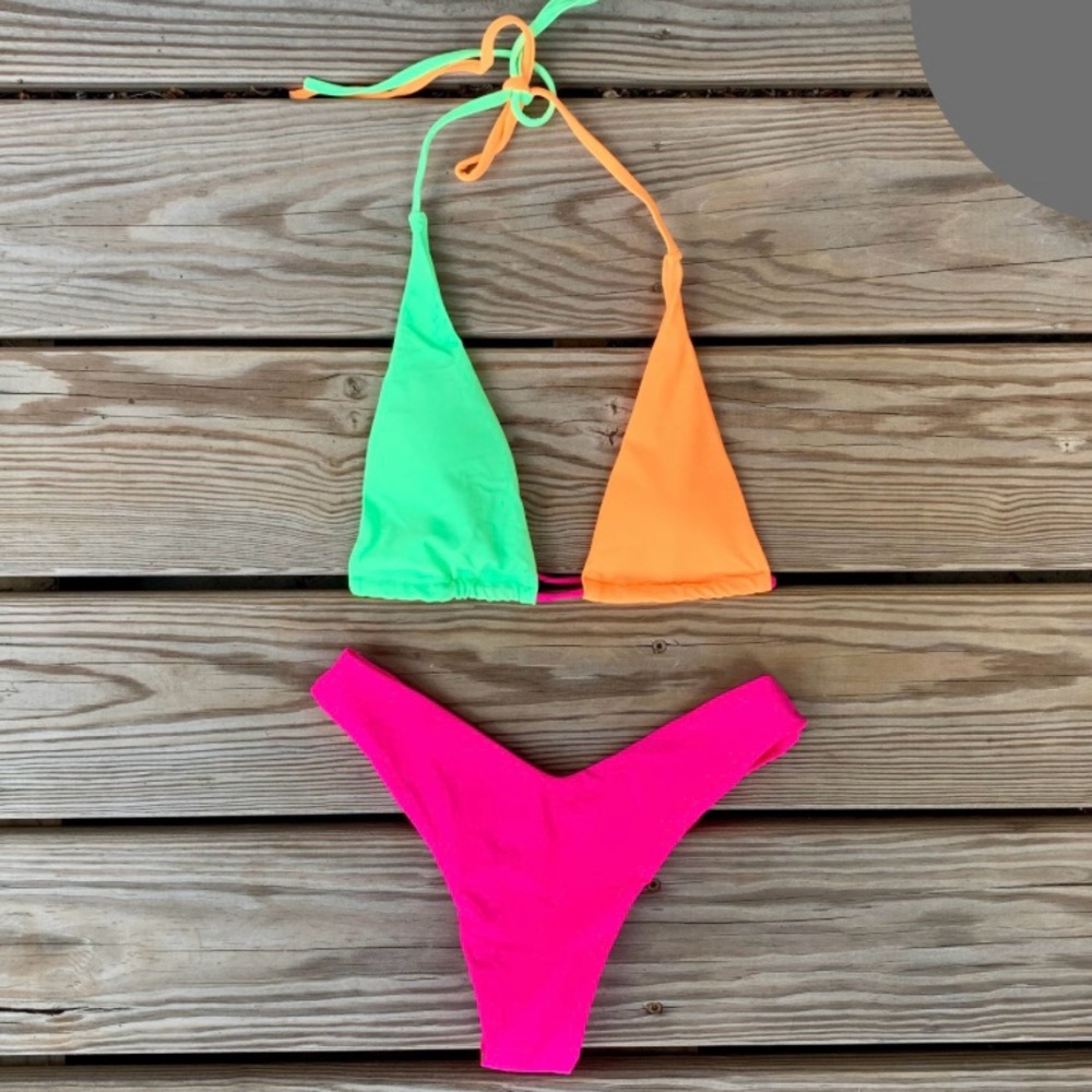 Vibrant Neon Bikini Set - Picture 2 of 8